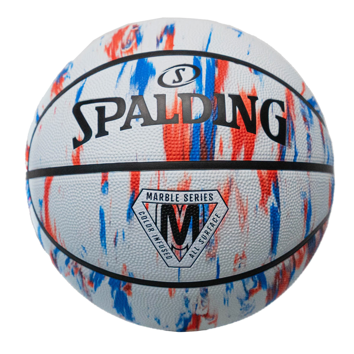 ลูกบาส SPALDING รุ่น MARBLE SERIES RED / WHITE / BLUE ลูกบาสเกตบอลยาง, เบอร์ 7